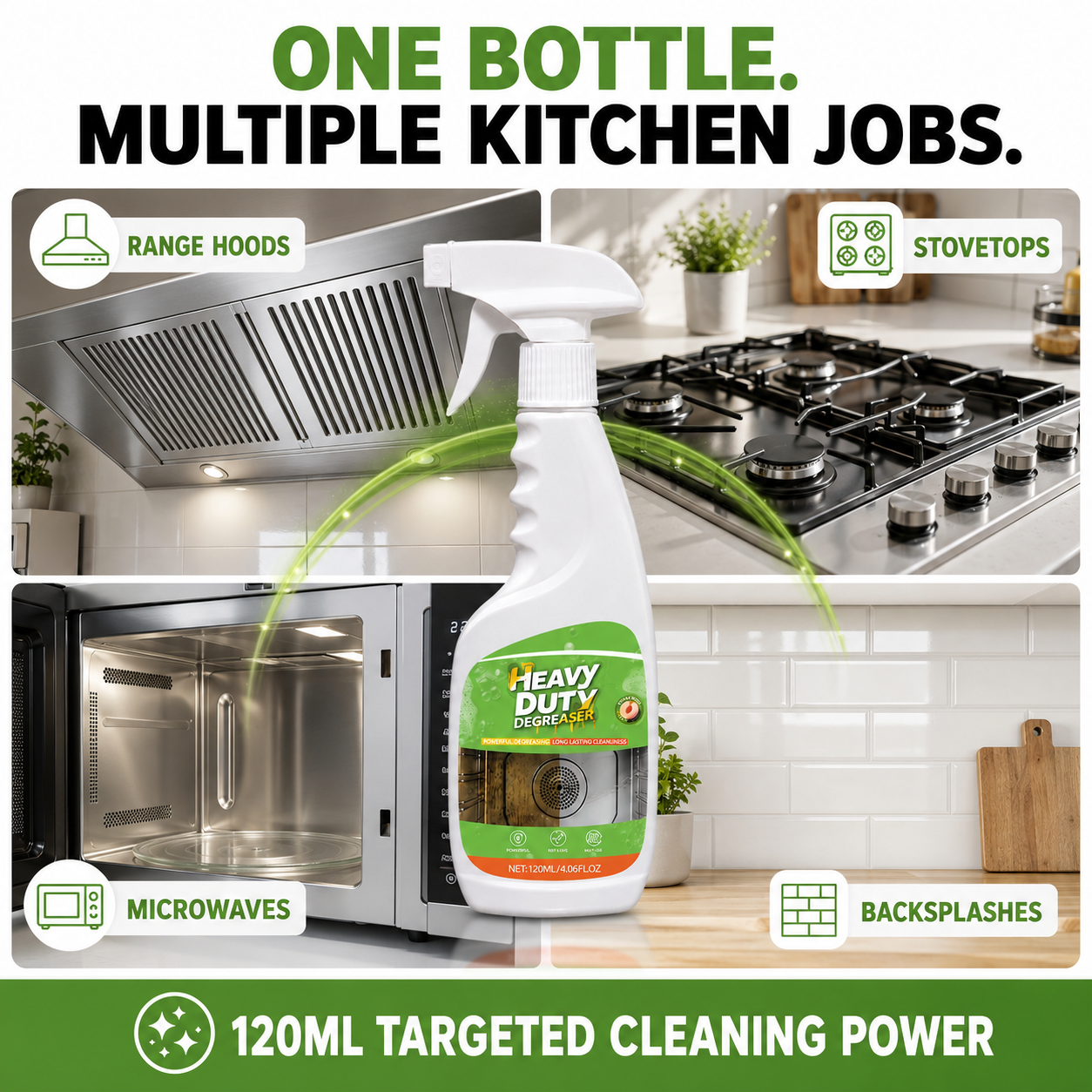 🔥  Heavy-Duty Kitchen Degreaser Spray – Cut Tough Grease Fast ✨