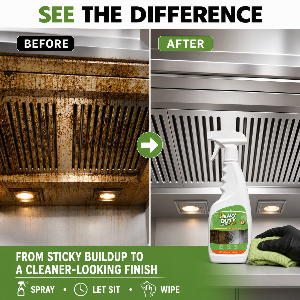 🔥  Heavy-Duty Kitchen Degreaser Spray – Cut Tough Grease Fast ✨
