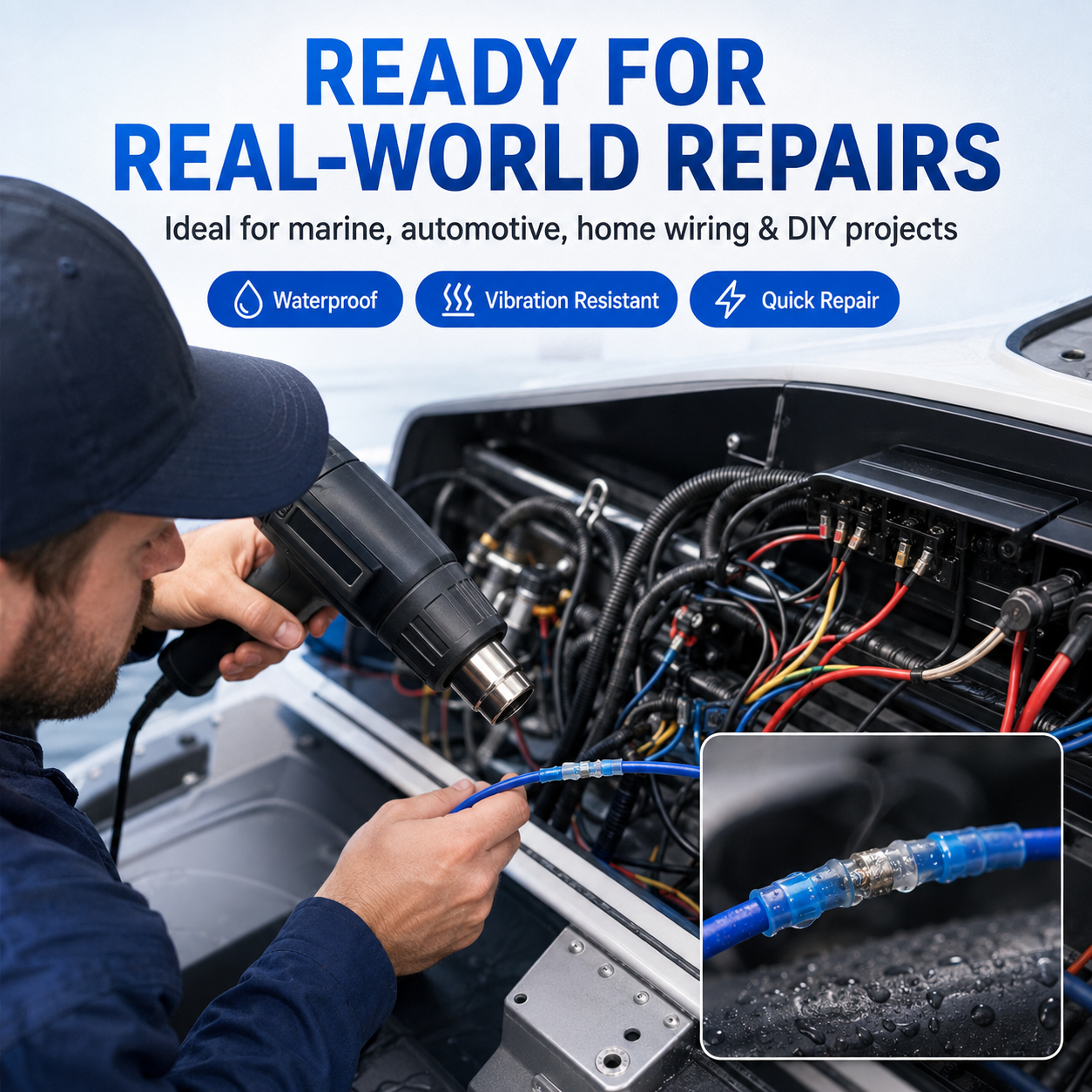 ⚡Solder-Seal Heat-Shrink Butt Terminals – Waterproof, Self-Solder, Bulk Pack