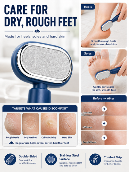 ✨ Professional Foot Callus Remover – Dual-Sided Stainless Steel Pedicure Tool for Smooth, Soft Feet