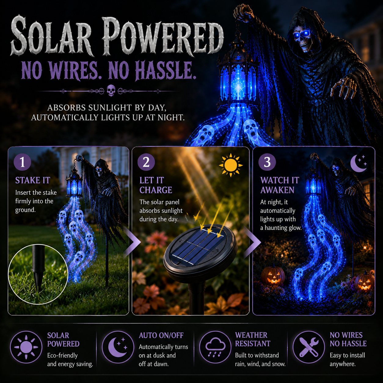 🎁Today 50% OFF🎁💀Halloween Soul Harvester Animated Garden Light