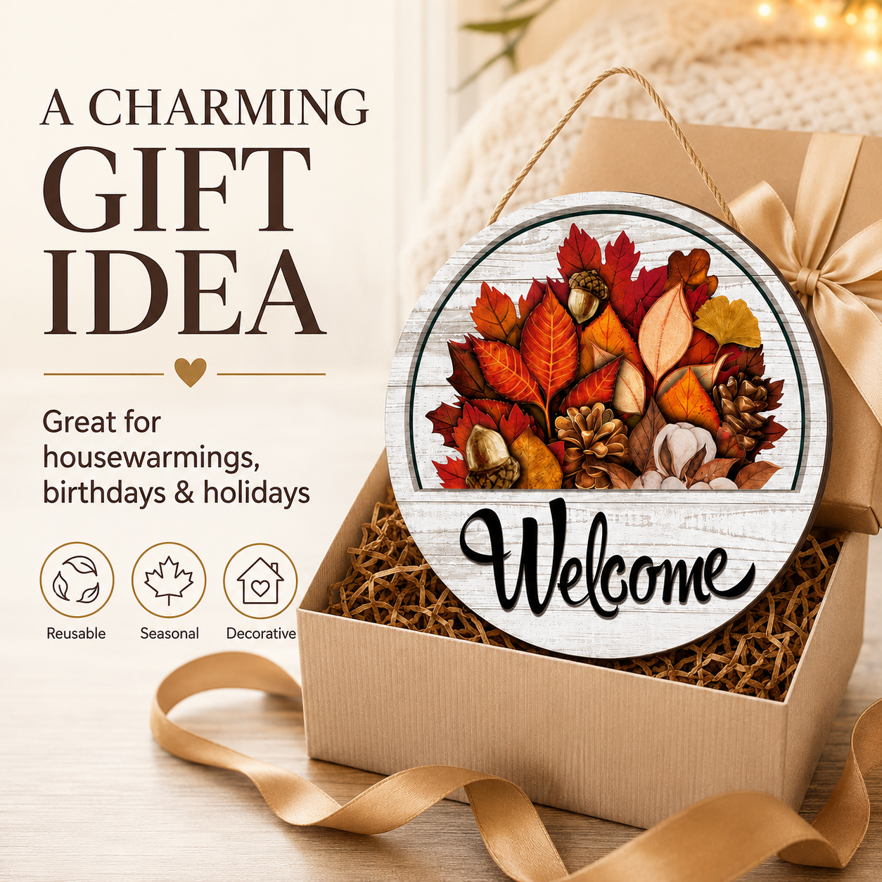🔥 LAST DAY 50% OFF — 🏡16-Piece Interchangeable Welcome Sign for Front Door ✨ Seasonal Decor for Every Occasion🌸