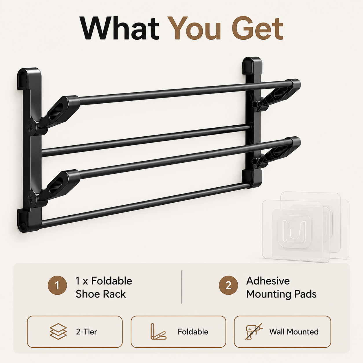 🔥Foldable Wall-Mounted Shoe Rack👞 – Space-Saving Storage for Small Spaces