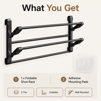 🔥Foldable Wall-Mounted Shoe Rack👞 – Space-Saving Storage for Small Spaces