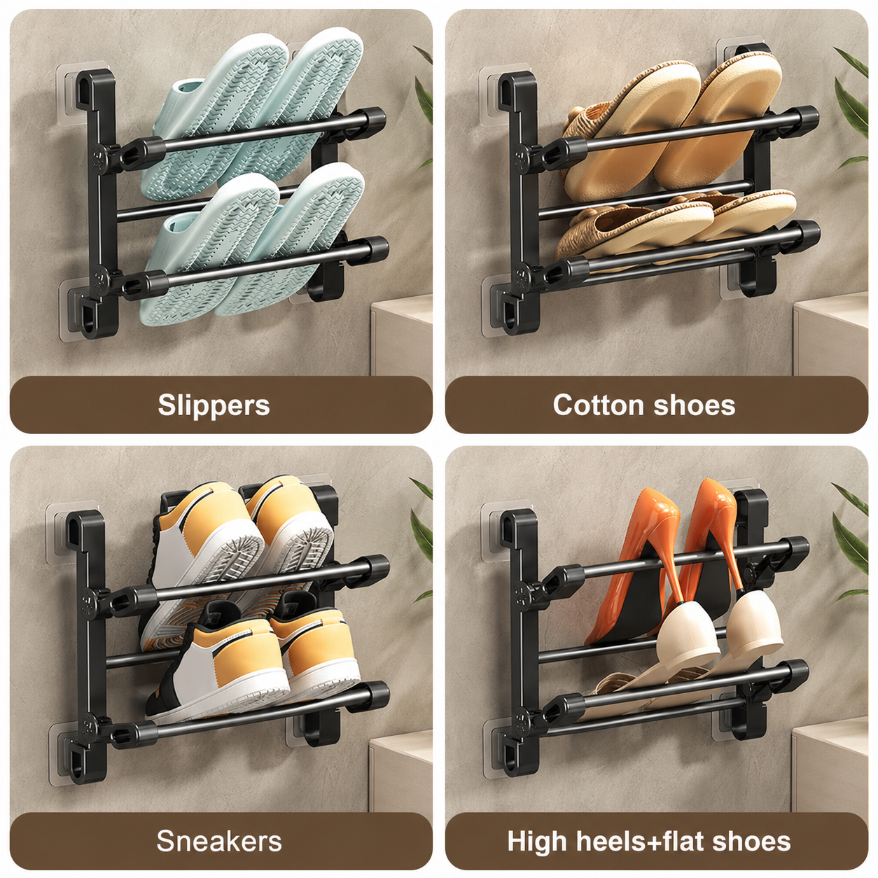 🔥Foldable Wall-Mounted Shoe Rack👞 – Space-Saving Storage for Small Spaces