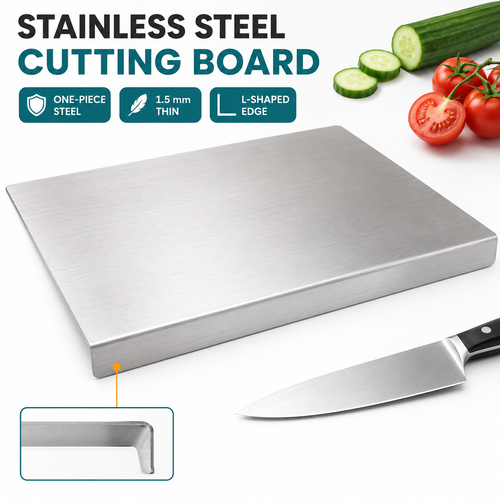 🔥 Limited Deal! Heavy-Duty Stainless Steel Cutting Board 🥩 Hygienic Food Prep Board For Modern Kitchens