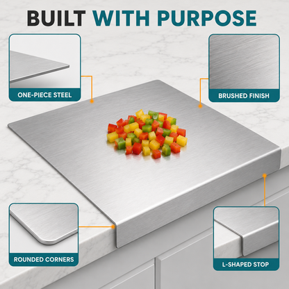 🔥 Limited Deal! Heavy-Duty Stainless Steel Cutting Board 🥩 Hygienic Food Prep Board For Modern Kitchens