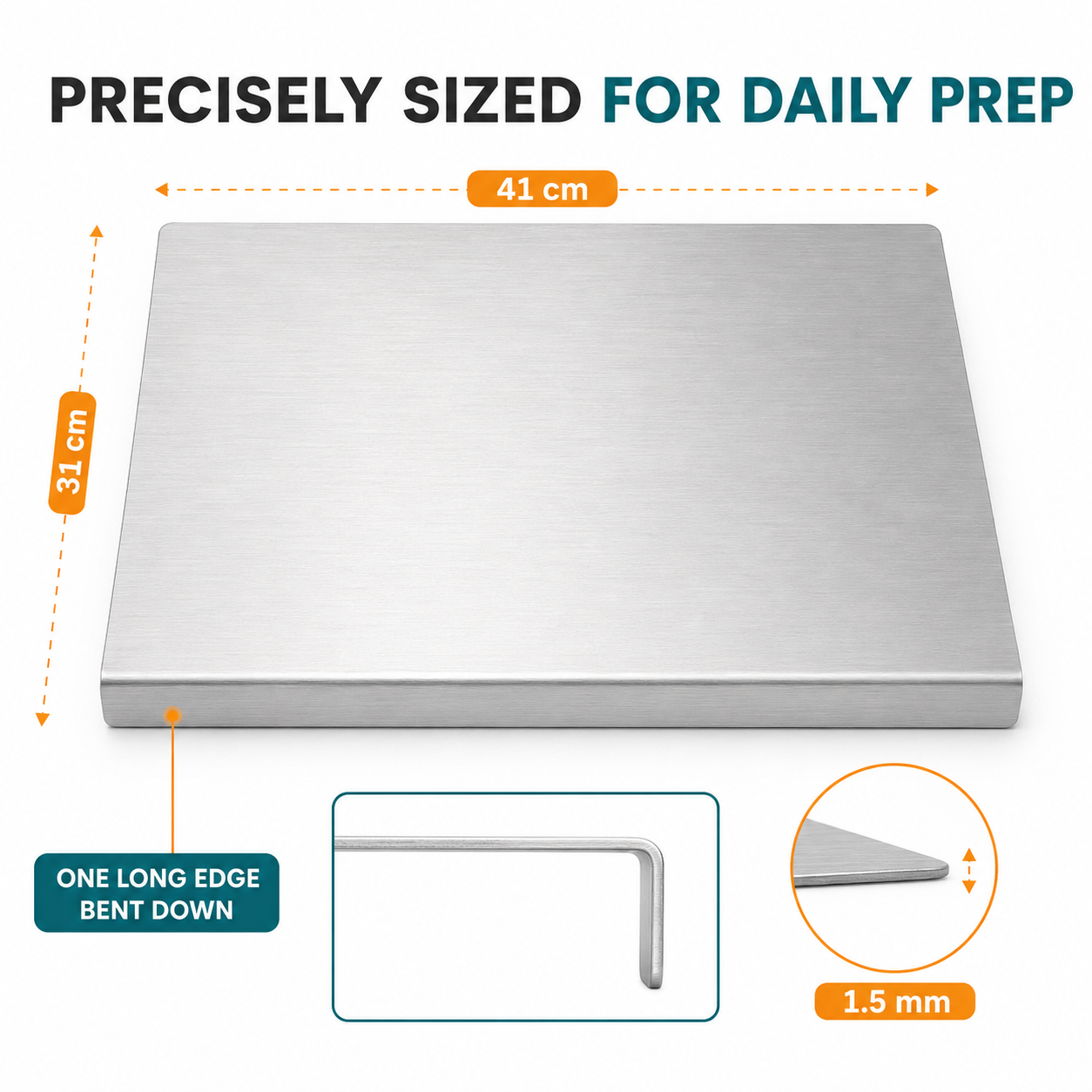 🔥 Limited Deal! Heavy-Duty Stainless Steel Cutting Board 🥩 Hygienic Food Prep Board For Modern Kitchens