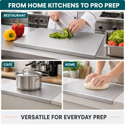 🔥 Limited Deal! Heavy-Duty Stainless Steel Cutting Board 🥩 Hygienic Food Prep Board For Modern Kitchens