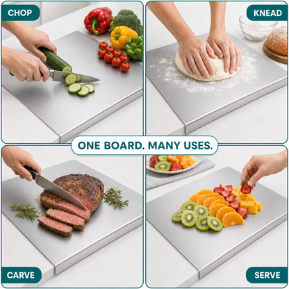 🔥 Limited Deal! Heavy-Duty Stainless Steel Cutting Board 🥩 Hygienic Food Prep Board For Modern Kitchens