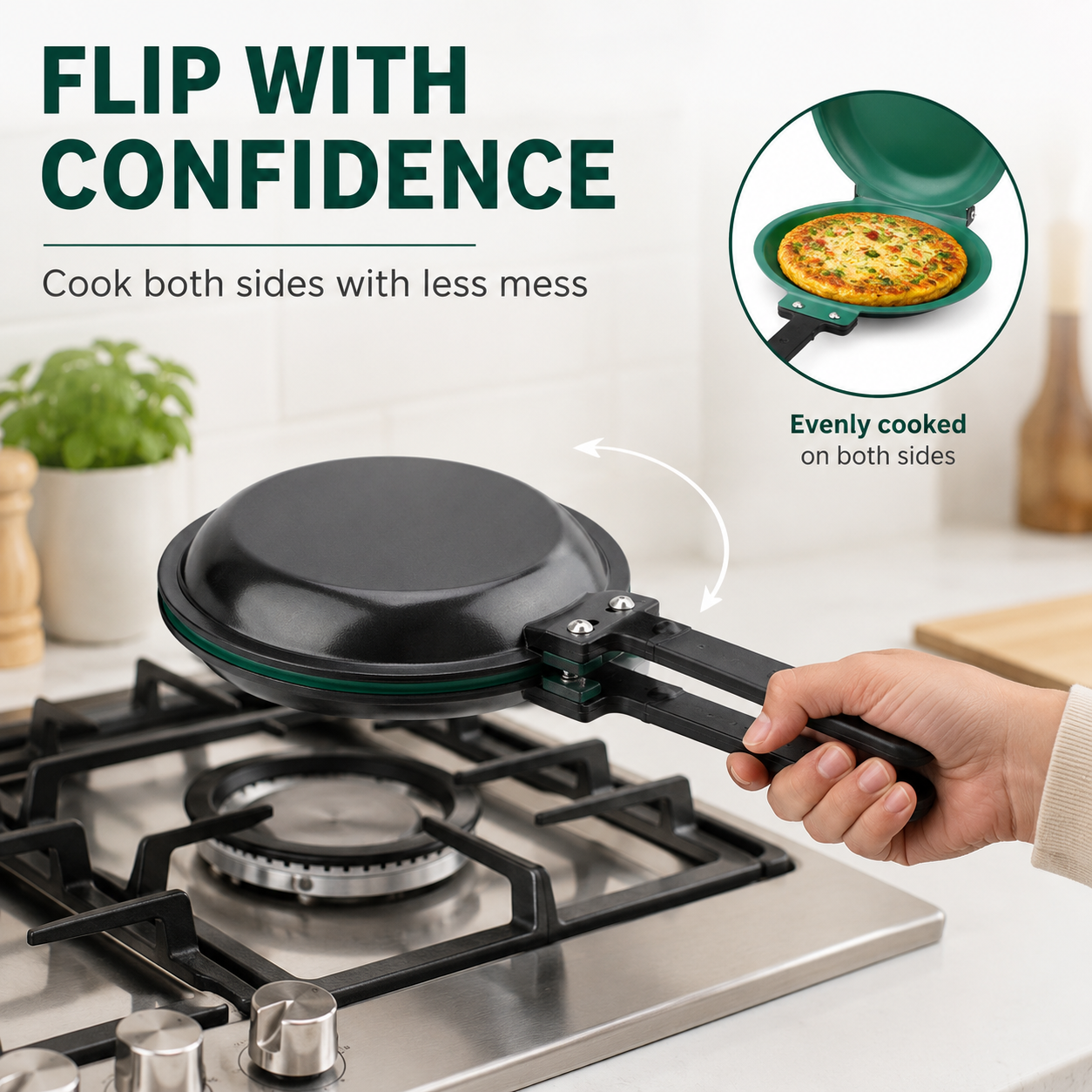🍳 Double-Sided Frying Pan – Flip · Cook · Serve