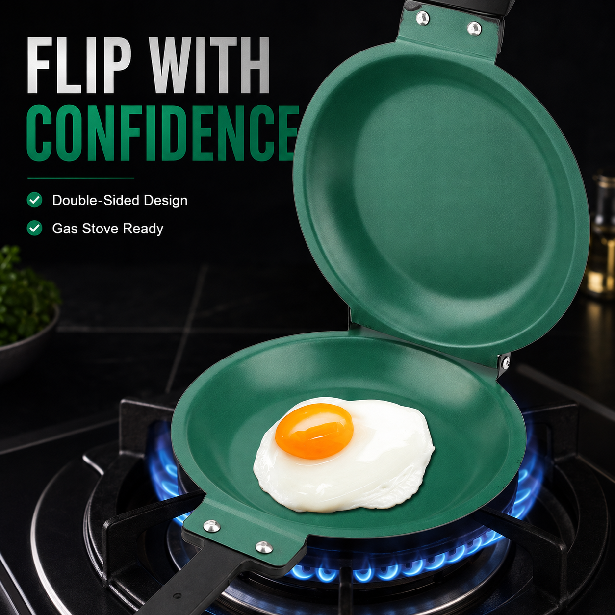 🍳 Double-Sided Frying Pan – Flip · Cook · Serve