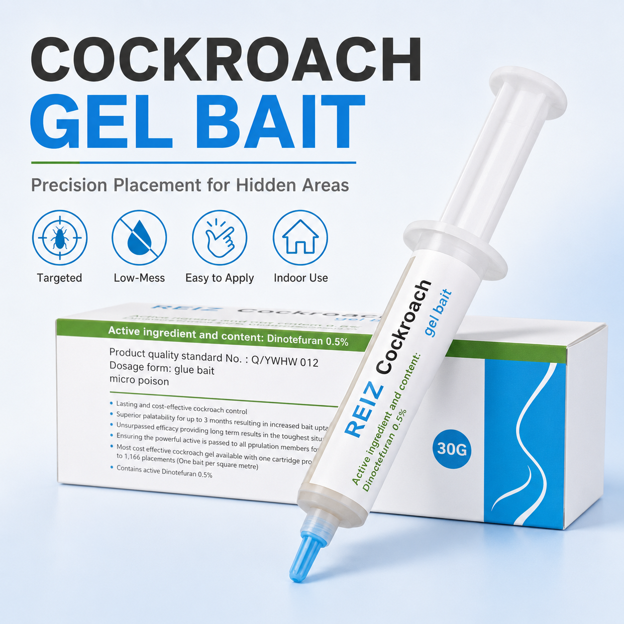 🐜 REIZ Cockroach Gel Bait – Precision Placement for Hidden Areas