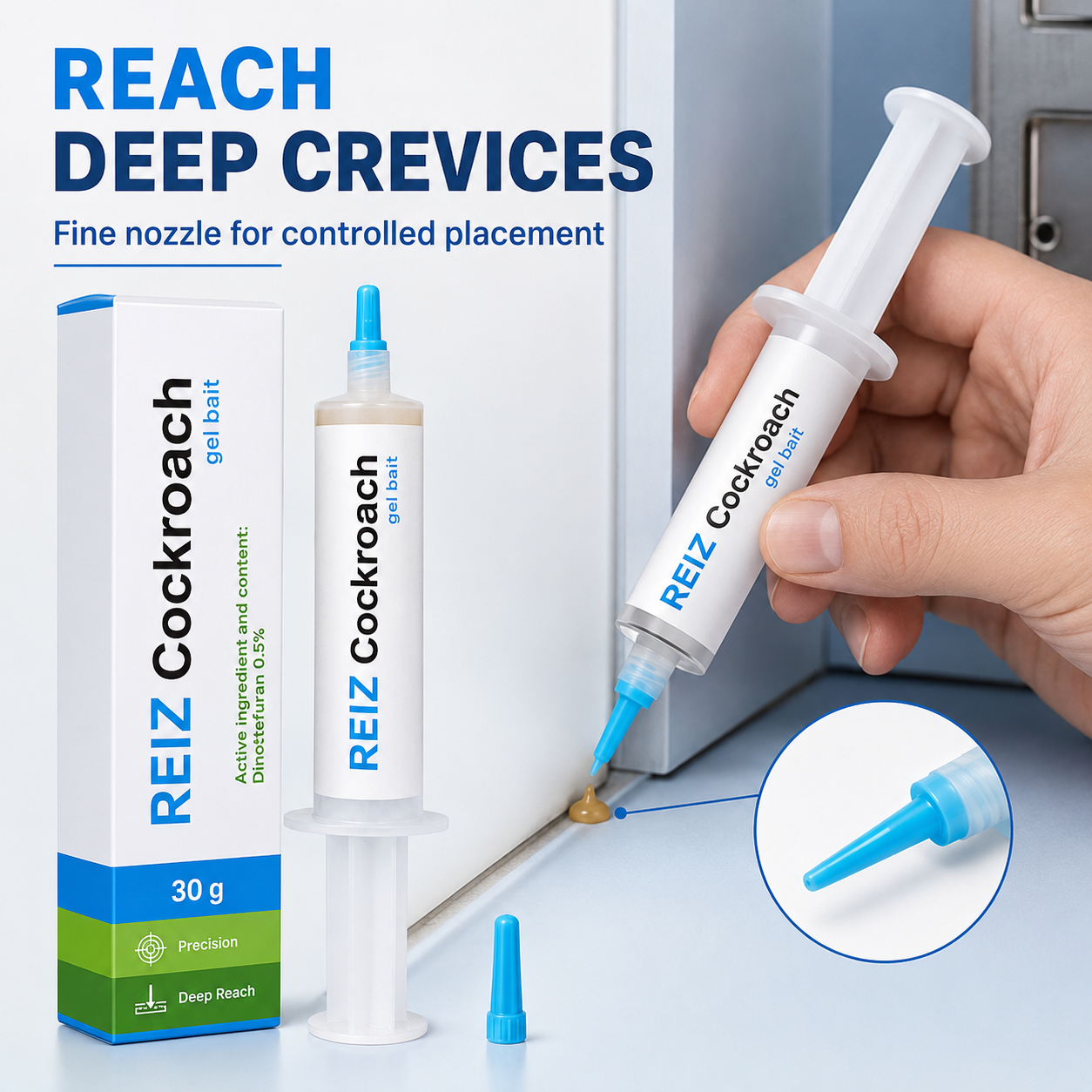 🐜 REIZ Cockroach Gel Bait – Precision Placement for Hidden Areas