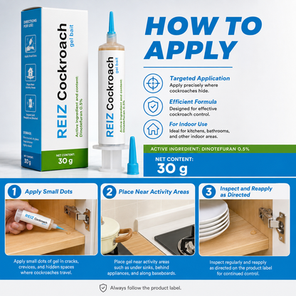 🐜 REIZ Cockroach Gel Bait – Precision Placement for Hidden Areas