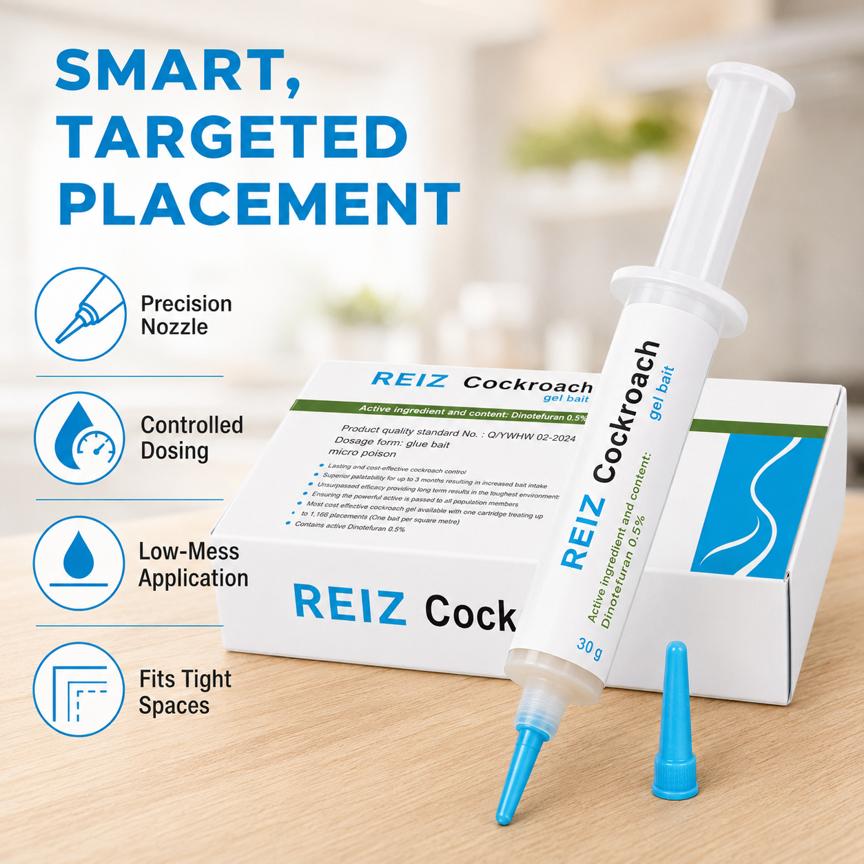 🐜 REIZ Cockroach Gel Bait – Precision Placement for Hidden Areas