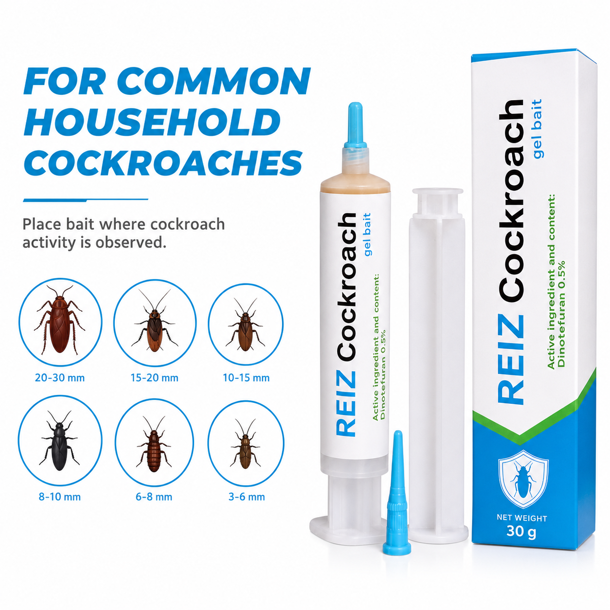 🐜 REIZ Cockroach Gel Bait – Precision Placement for Hidden Areas