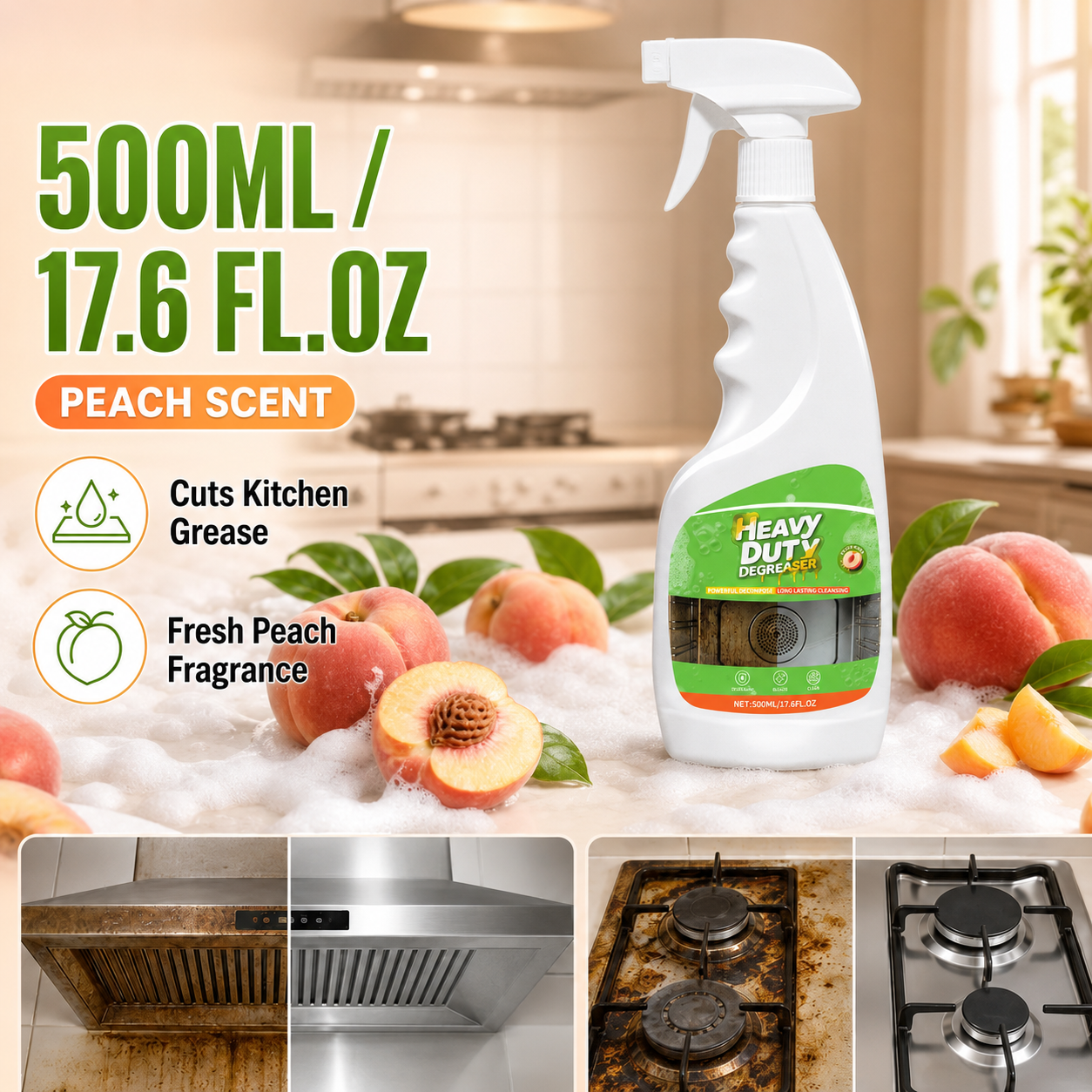 🍑 Heavy Duty Degreaser – Sweet Peach Foam Blast