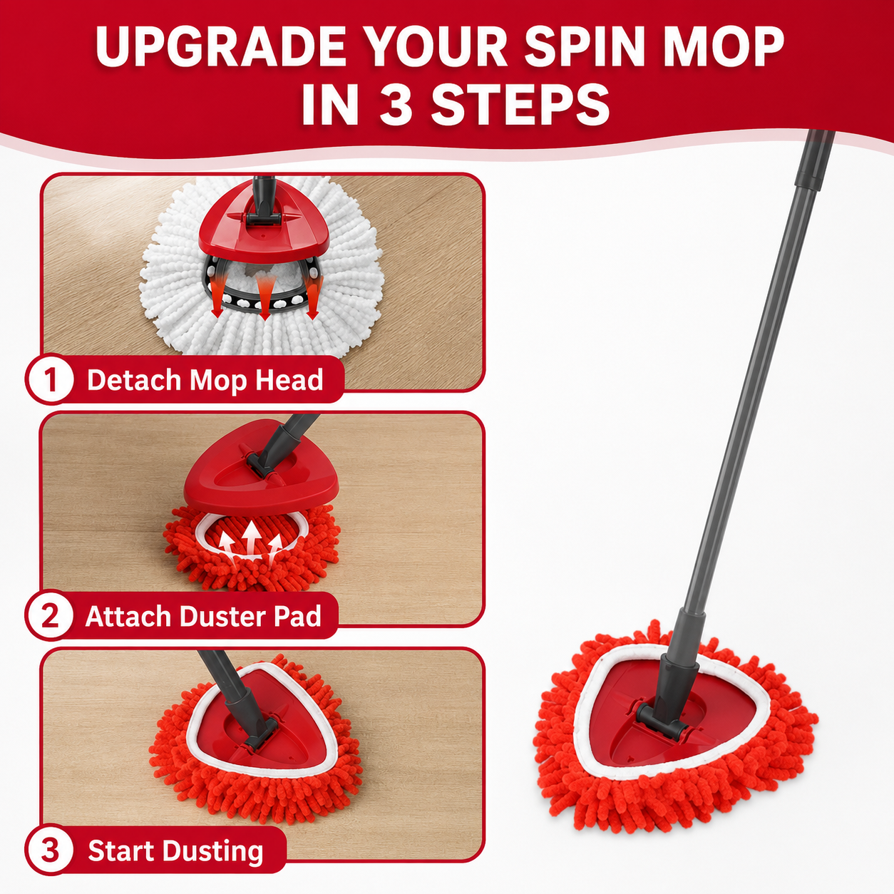 🧹 Chenille Duster Replacement Pads – Upgrade Your Spin Mop