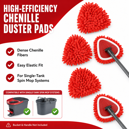 🧹 Chenille Duster Replacement Pads – Upgrade Your Spin Mop