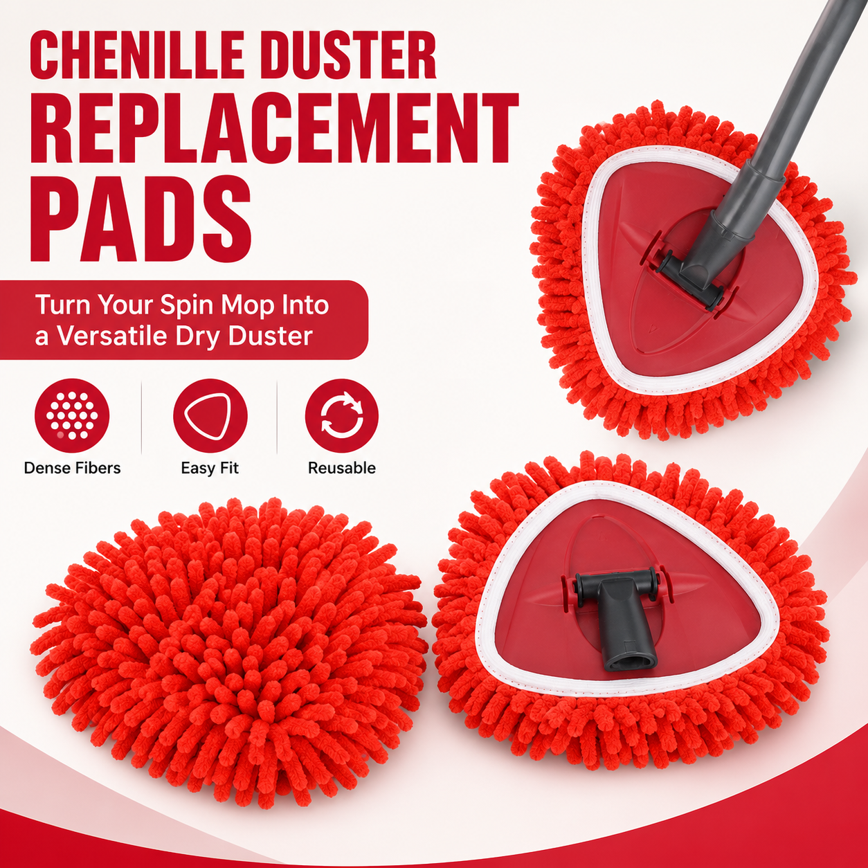 🧹 Chenille Duster Replacement Pads – Upgrade Your Spin Mop