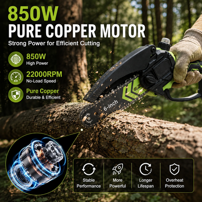 🔥 48% OFF 6-Inch Cordless Mini Chainsaw 🌿 Lightweight Power for Easy Cutting