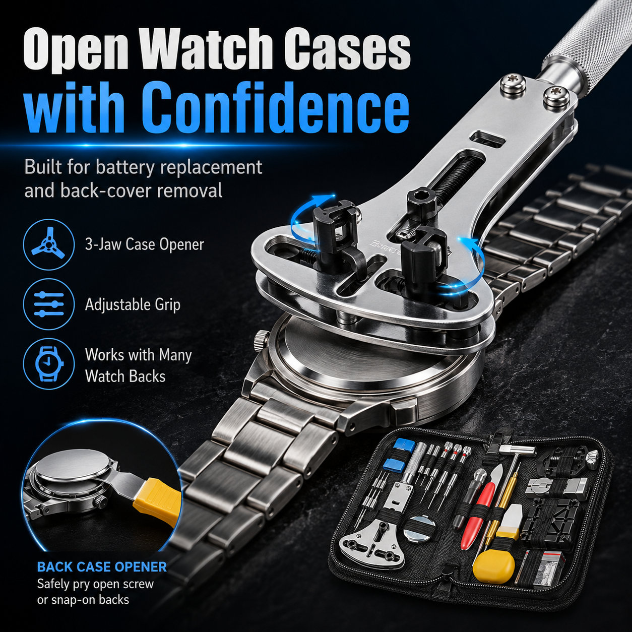 ⌚ Professional Watch Repair Tool Kit – Complete Watch Care at Home