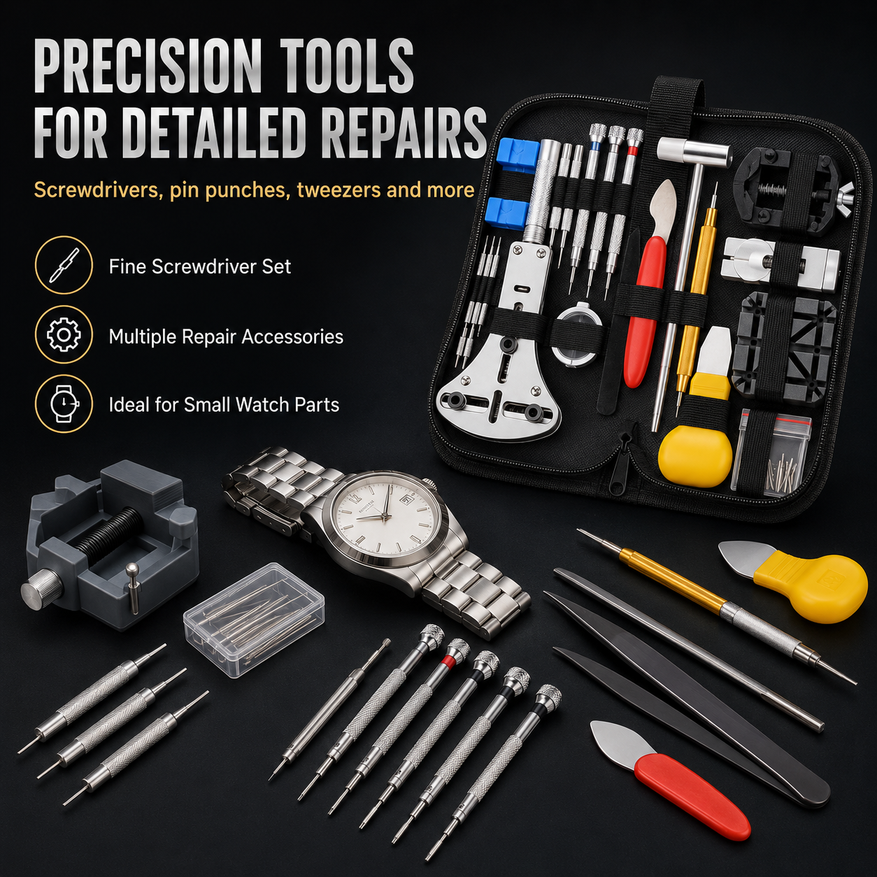 ⌚ Professional Watch Repair Tool Kit – Complete Watch Care at Home
