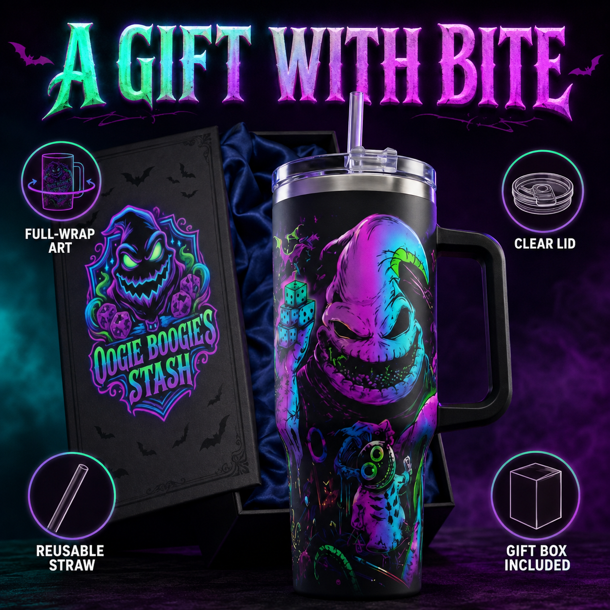 🎃 Neon Halloween Tumbler – Sip Into the Spooky Season