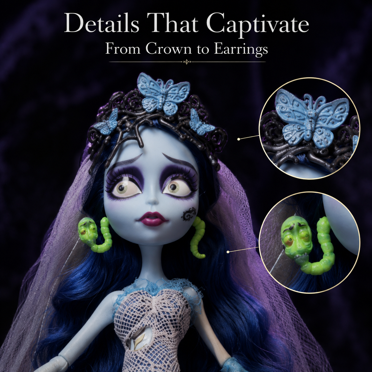 🖤 Gothic Bride Collector Doll – Hauntingly Beautiful