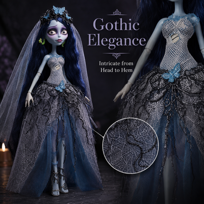 🖤 Gothic Bride Collector Doll – Hauntingly Beautiful