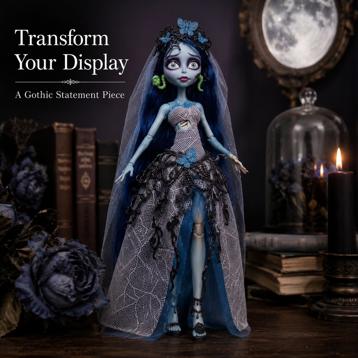 🖤 Gothic Bride Collector Doll – Hauntingly Beautiful