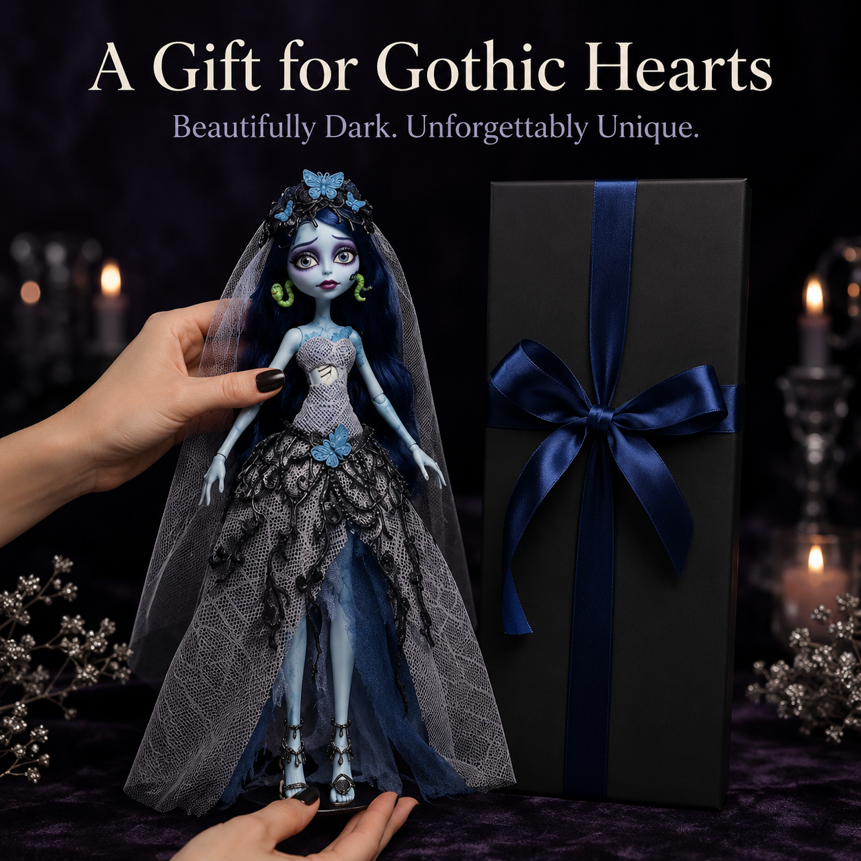 🖤 Gothic Bride Collector Doll – Hauntingly Beautiful