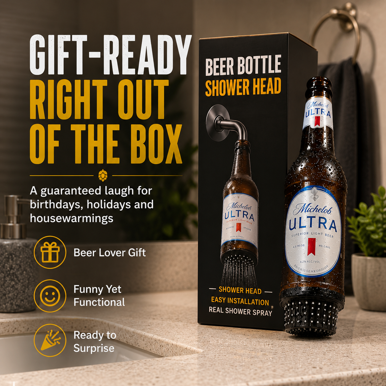 🍺 Beer Bottle Shower Head – The Funniest Gift for Beer Lovers