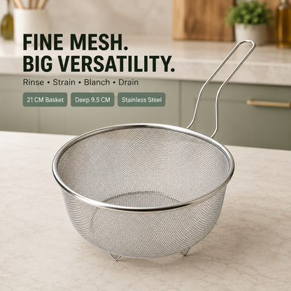 🥘 Fine-Mesh Strainer – Rinse · Strain · Blanch · Drain