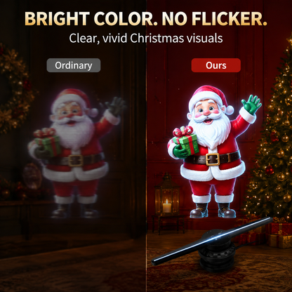 🎅 50% OFF 43cm Naked-Eye 3D Christmas Holographic Display ✨ Floating Holiday Visuals