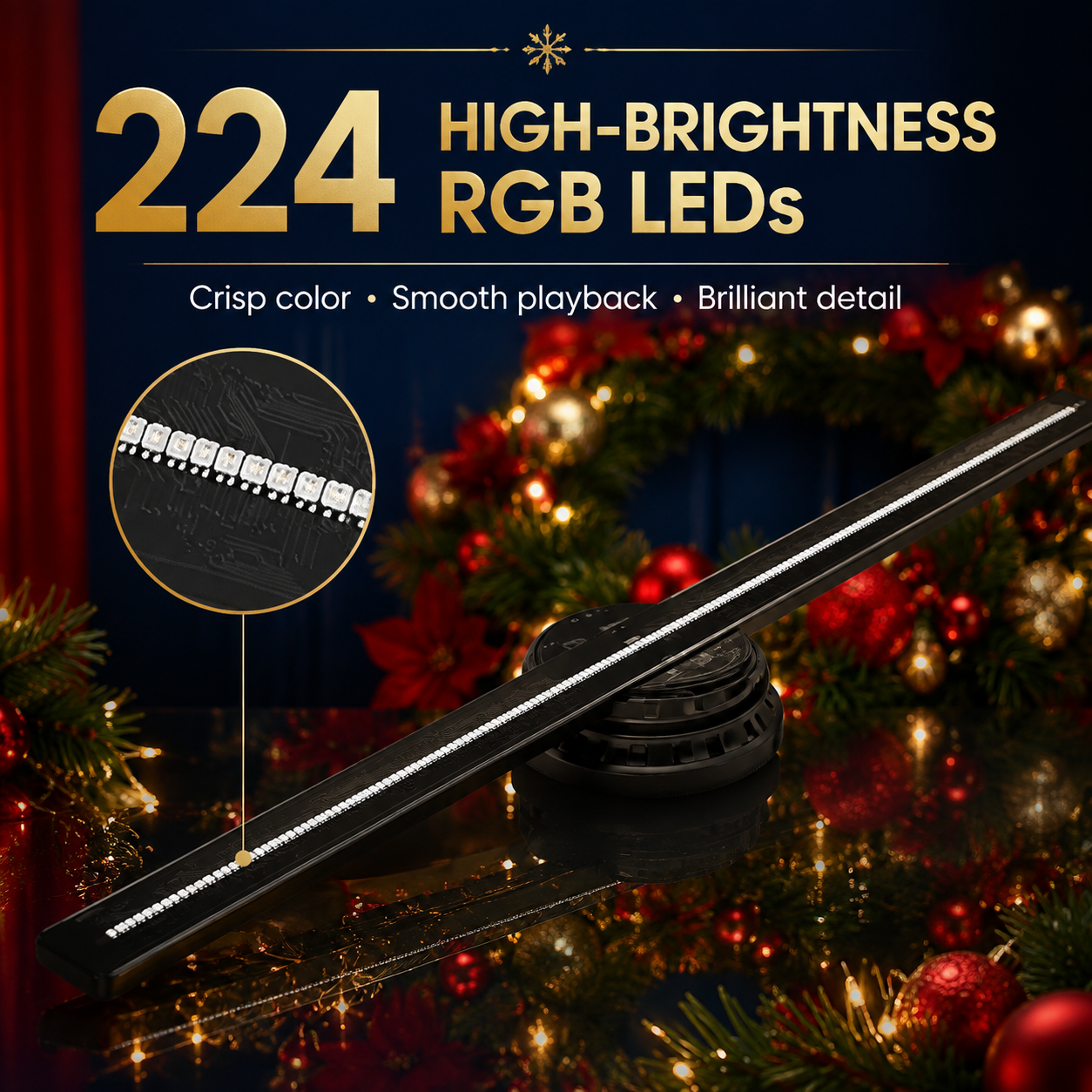 🎅 50% OFF 43cm Naked-Eye 3D Christmas Holographic Display ✨ Floating Holiday Visuals