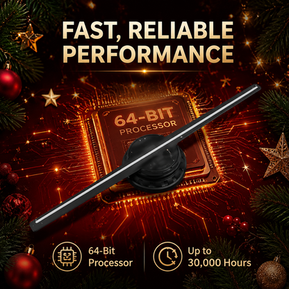 🎅 50% OFF 43cm Naked-Eye 3D Christmas Holographic Display ✨ Floating Holiday Visuals