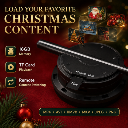 🎅 50% OFF 43cm Naked-Eye 3D Christmas Holographic Display ✨ Floating Holiday Visuals