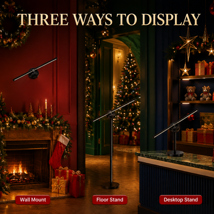 🎅 50% OFF 43cm Naked-Eye 3D Christmas Holographic Display ✨ Floating Holiday Visuals
