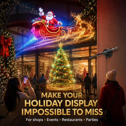 🎅 50% OFF 43cm Naked-Eye 3D Christmas Holographic Display ✨ Floating Holiday Visuals