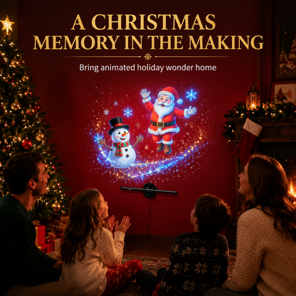 🎅 50% OFF 43cm Naked-Eye 3D Christmas Holographic Display ✨ Floating Holiday Visuals