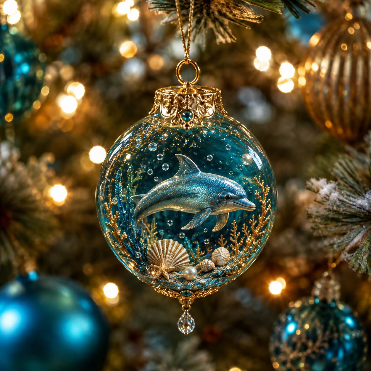 ✨🎄 50% OFF Ocean Wonders Christmas Ornament Collection🌊 – 🎁6-Piece Marine Life Keepsake Set