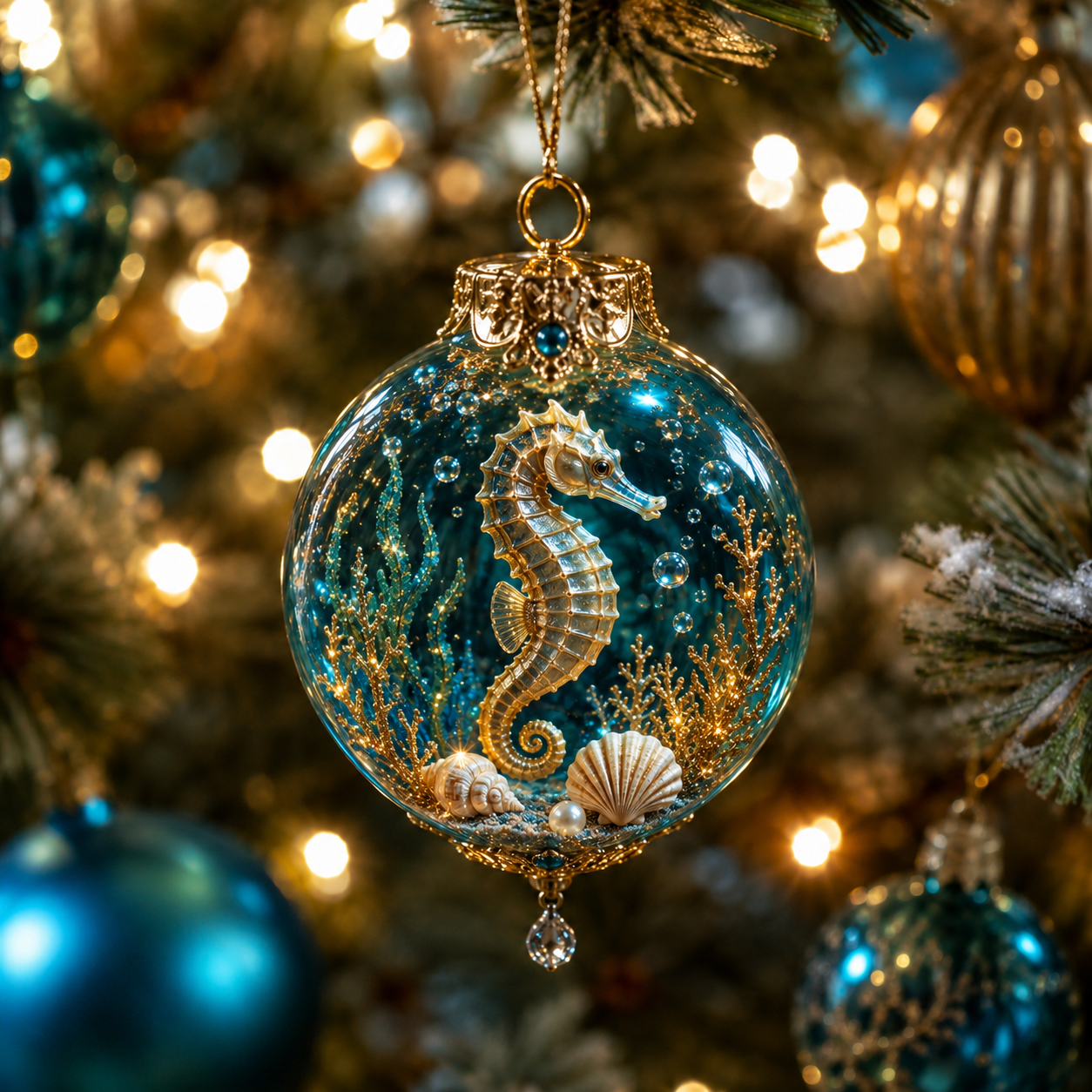 ✨🎄 50% OFF Ocean Wonders Christmas Ornament Collection🌊 – 🎁6-Piece Marine Life Keepsake Set