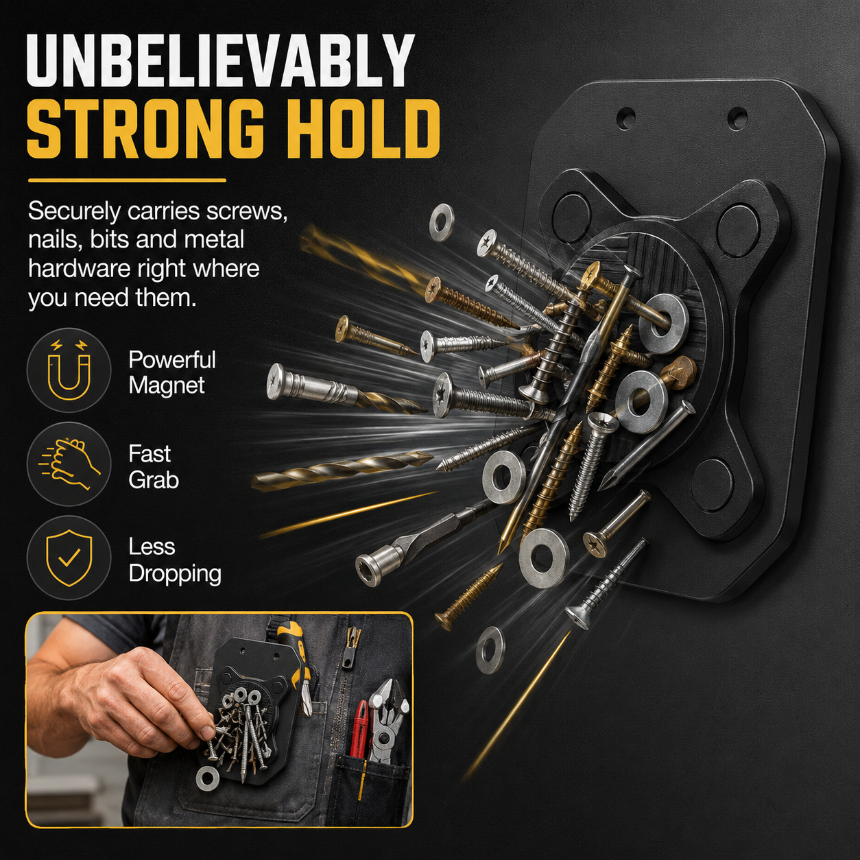 🧲 Magnetic Wrist/ Belt Holder – Your Third Hand on the Job