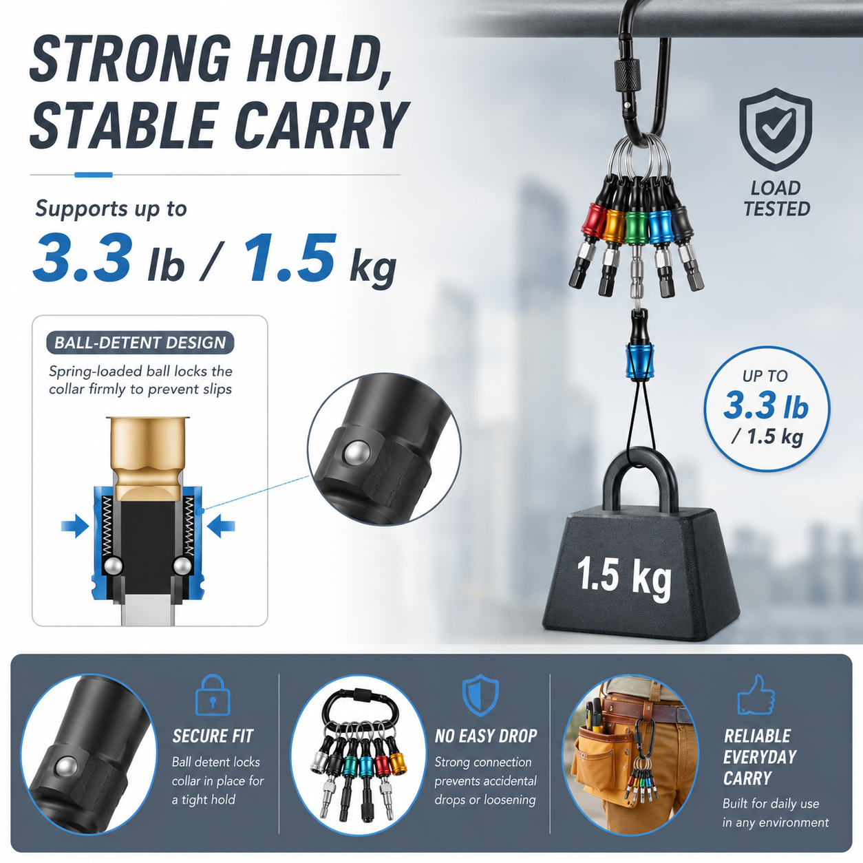🧰 6-Piece Quick-Release Bit Holder Set – Carry More, Search Less