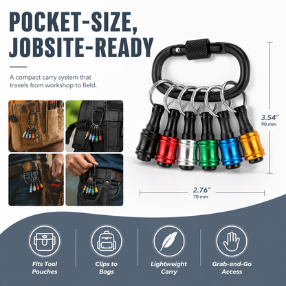 🧰 6-Piece Quick-Release Bit Holder Set – Carry More, Search Less