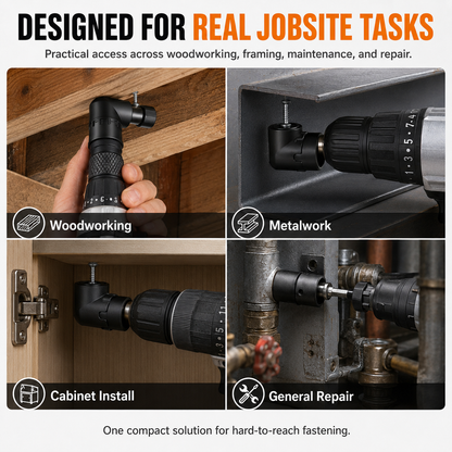 🔄 105° Right Angle Drill Adapter Set – Precision Access for Tight Spaces