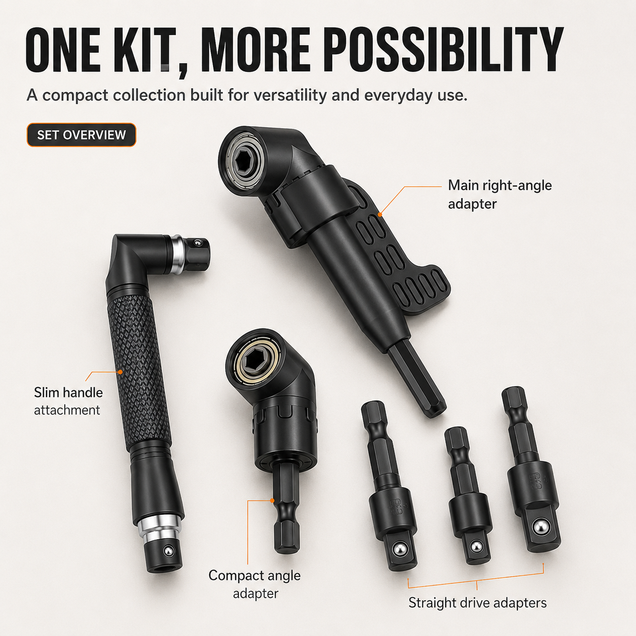 🔄 105° Right Angle Drill Adapter Set – Precision Access for Tight Spaces