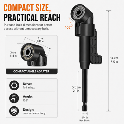 🔄 105° Right Angle Drill Adapter Set – Precision Access for Tight Spaces